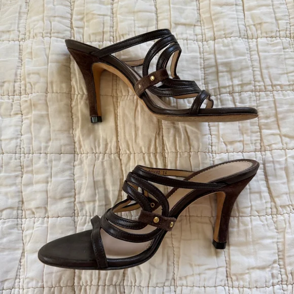 Tanino Crisci Strappy Suede Leather Heels • Size: 34 / 5.5 - Picture 4 of 8